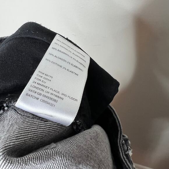 Urban Outfitters BDG Slim Straight Jeans 27 Black High Rise Crop Distressed Dark - Picture 11 of 11